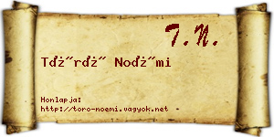 Törő Noémi névjegykártya
